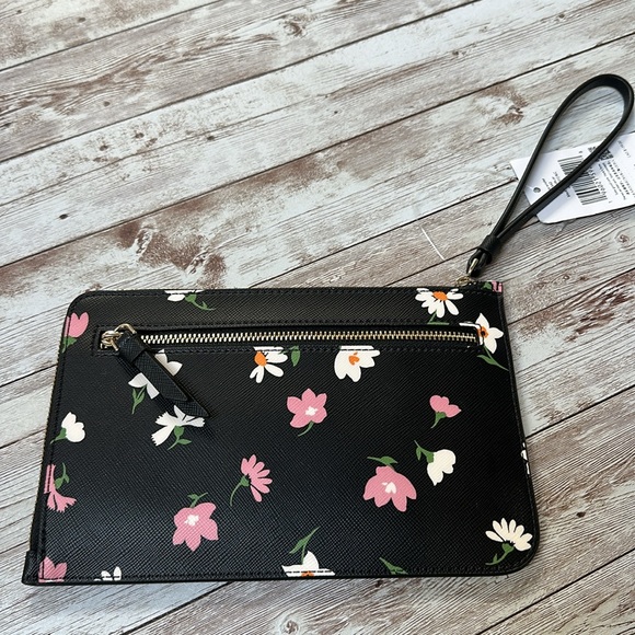 NWT Kate Spade New York Lucy Floral Waltz Medium L-zip Wristlet Purse Cocktail - Picture 9 of 12
